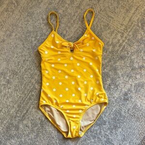 Old Navy Yellow Polka Dot Kids One Piece Swimsuit Sz L